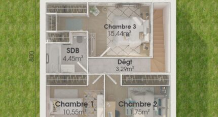 Etage GI 3 ch Design 31151-4586modele920210617pwaOM.jpeg - Maisons Bernard Jambert