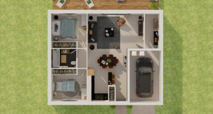 Plain-pied GI 2 ch Trendy 32015-4586modele620210611wdWCE.jpeg - Maisons Bernard Jambert